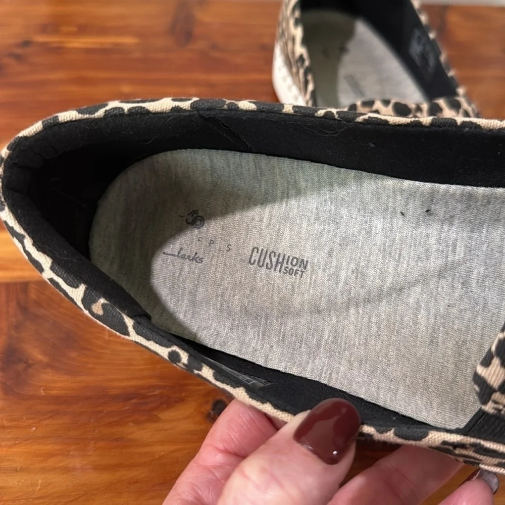 Cloudsteppers by Clarks Step Glow Jade Leopard Slip On Shoes
